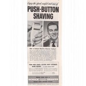 Schick Super Electric Shaver Magazine Advertisement 1940s Men Grooming Vintage